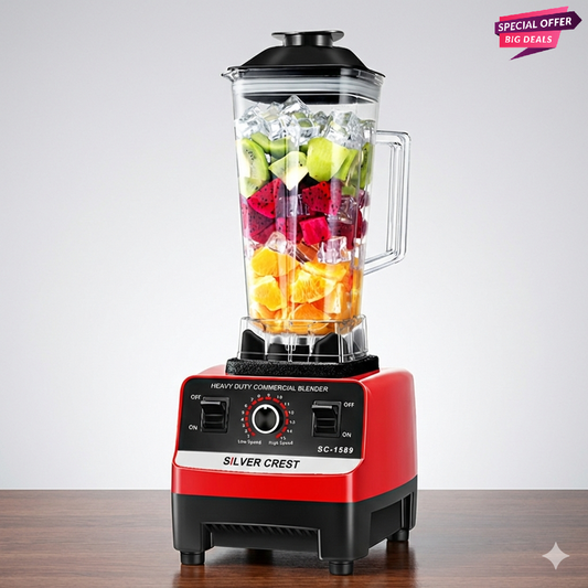 Heavy-Duty 5500W Commercial Blender by Silver Crest | German Quality 2-in-1 Mixer & Grinder (2 Liters)