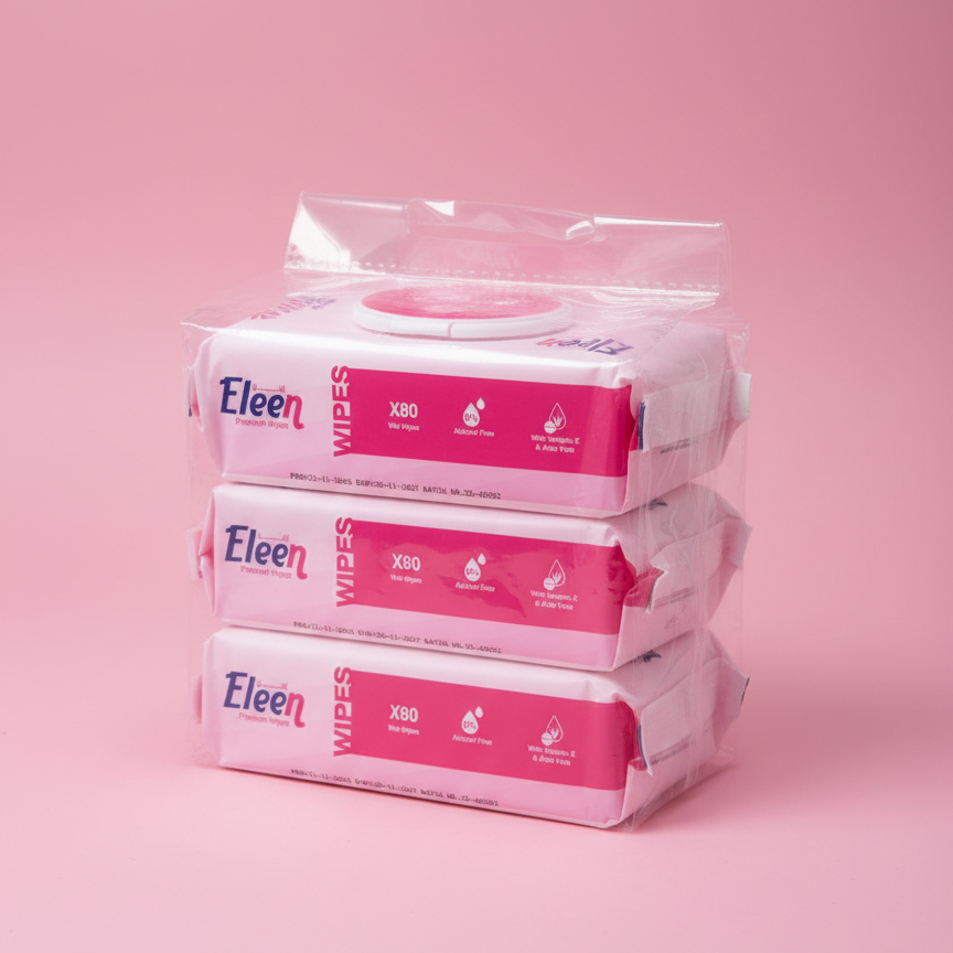 مناديل إيلين المبللة الممتازة، 80 منديل، 3 عبوات