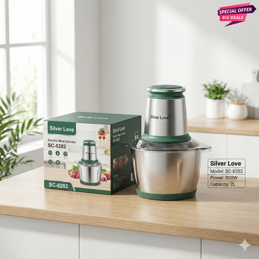 Silver Love Electric Meat Grinder Model SC-8202 800W High Power