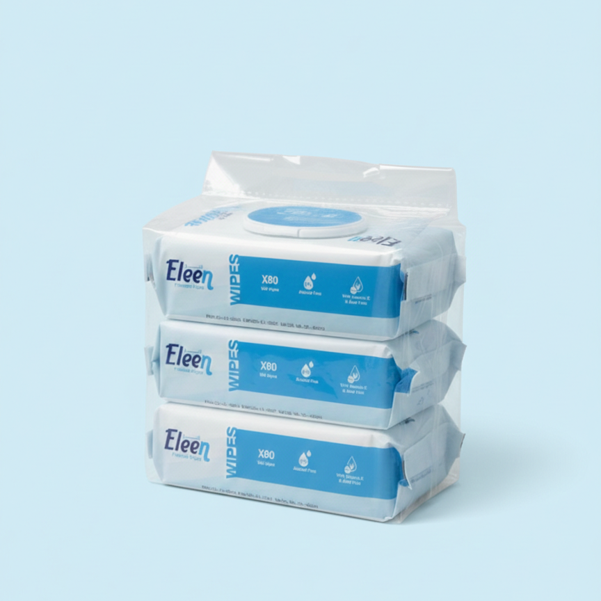 مناديل إيلين المبللة الممتازة، 80 منديل، 3 عبوات